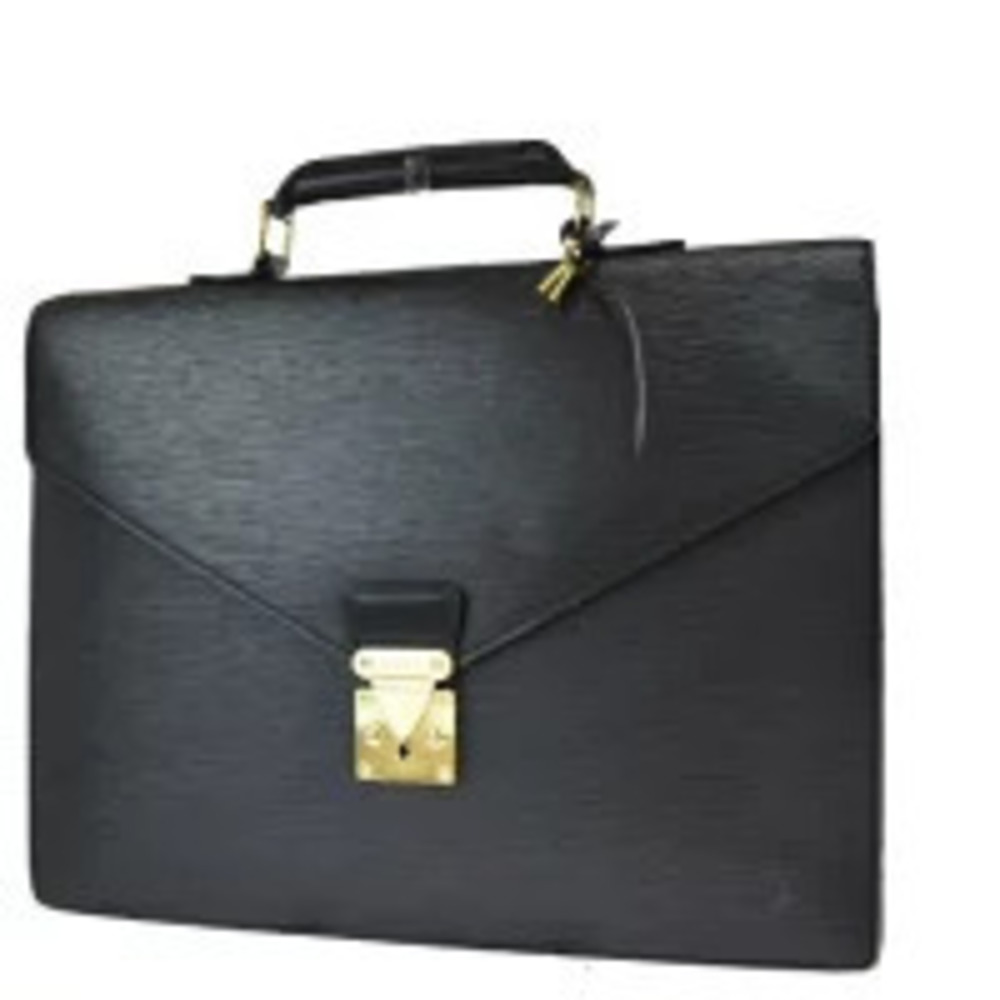 Louis Vuitton Serviette Ambassador Briefcase Business Bag Epi Noir Black Leather